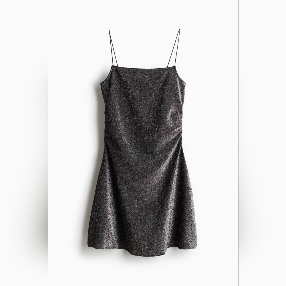 H&M Sparkling Silvery Black Mini Dress Size XL - Picture 12 of 13